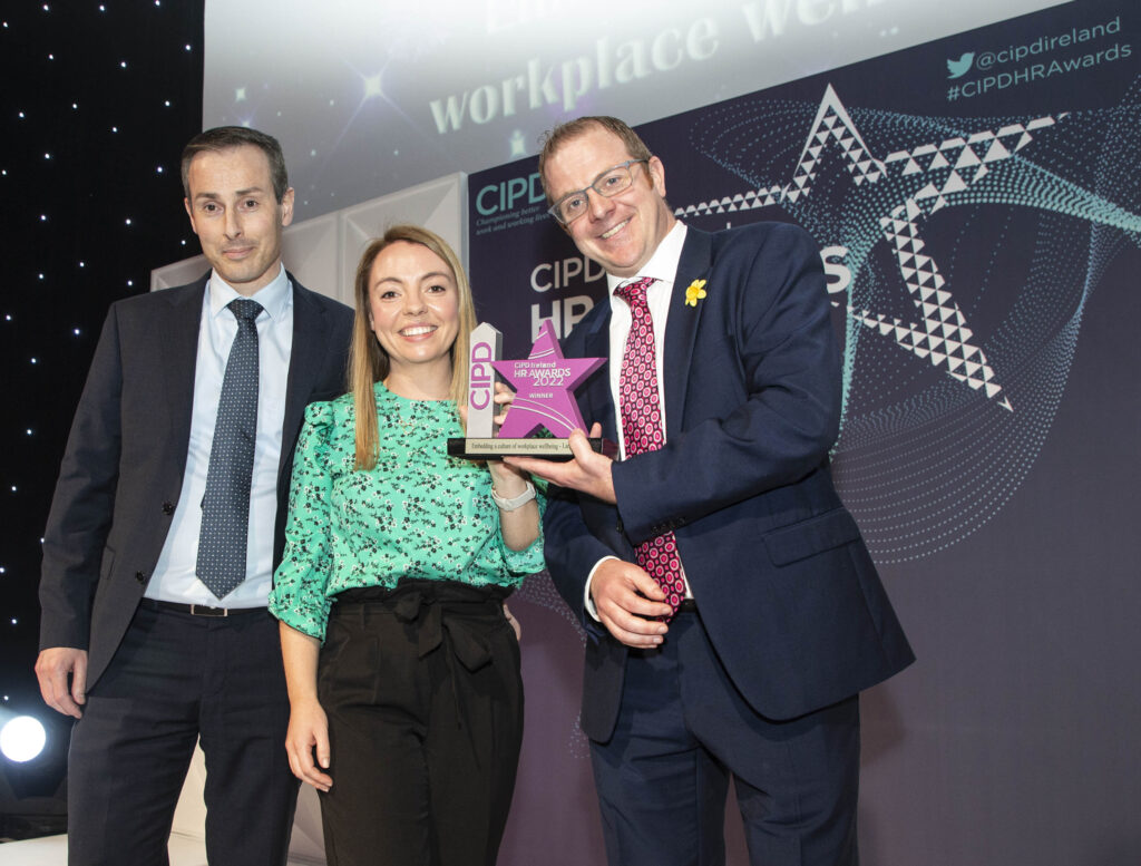 CIPD Ireland HR Awards 2022, held in the Mansion House, Dublin. March 2022 Pictured: Winner, Embedding a culture of workplace wellbeing – Department of Foreign Affairs